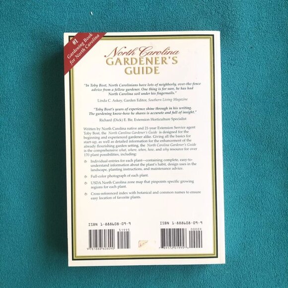 North Carolina Gardener's Guide Toby Bost 1st Printing 1997 PB - Picture 2 of 10